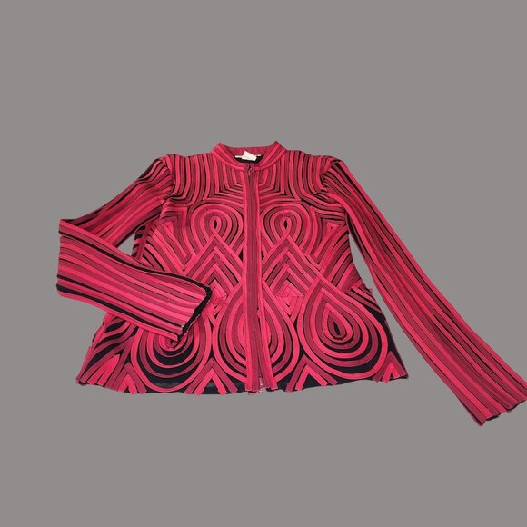 Alexandra Rosati blazer Women artsy Geometric Jacket Size 8 Osstinee classicore - Picture 1 of 5